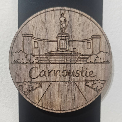 Handmade wooden Carnoustie landmark magnets by The Altered State featuring War Memorial image by HAYM