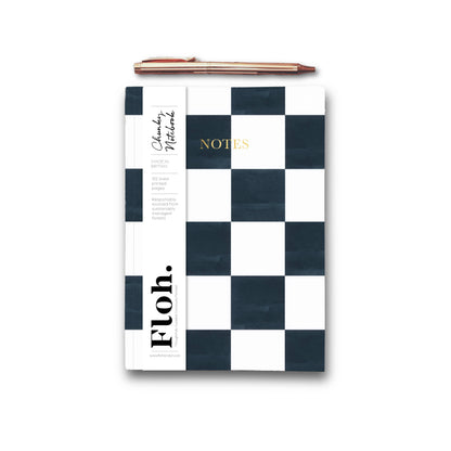 Floh luxury A5 ruled notebook with hot foil cover detailing and 192 ruled pages, designed and made in Britain