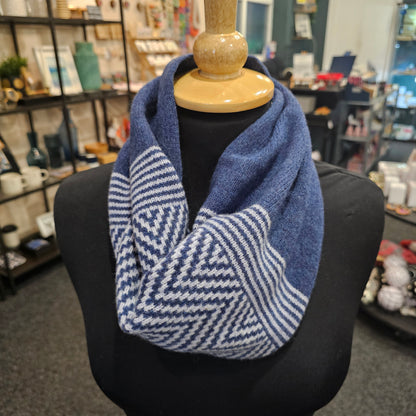 Mitchell + Black Chevron short snood handcrafted in Scotland from 100% lambswool