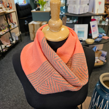 Mitchell + Black Chevron short snood handcrafted in Scotland from 100% lambswool
