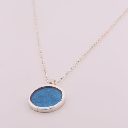 Circle enamel necklace handmade Dundee silver jewellery