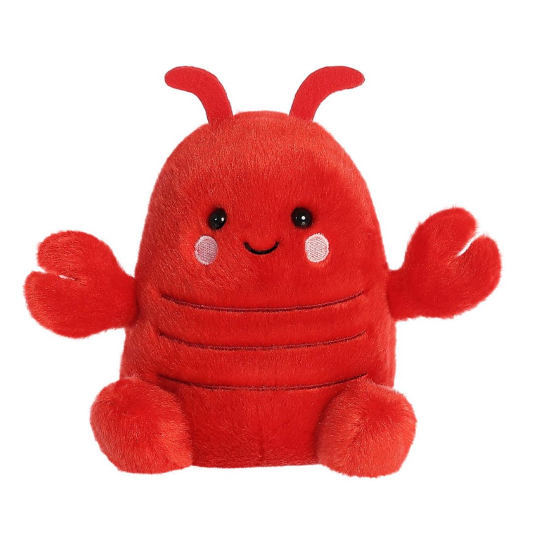 Palm Pal Plush happy face toy red lobster