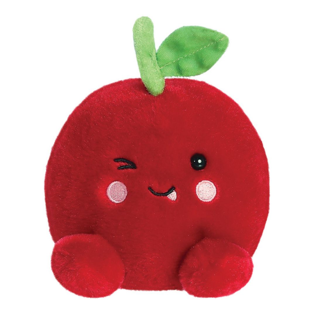 Palm Pal Plush winking face toy red cherry with stalk