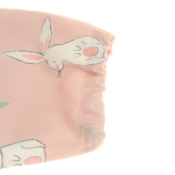 Bunnies long sleeve waterproof bib with crumb catcher pocket for babies aged 6-24 months