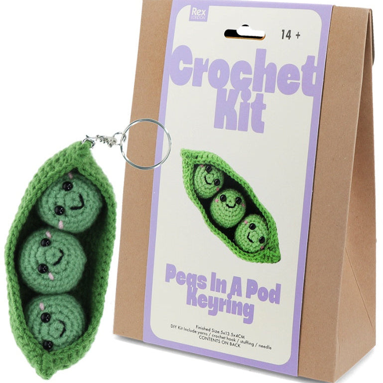 CROCHET KEYRING KIT - PEAS IN A POD
