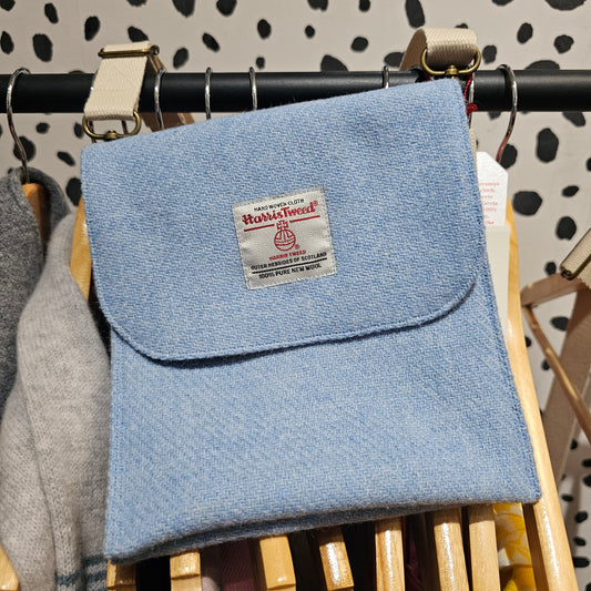 Harris Tweed crossbody bag handmade in Scotland with adjustable strap