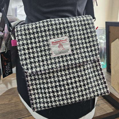 Harris Tweed crossbody bag handmade in Scotland with adjustable strap
