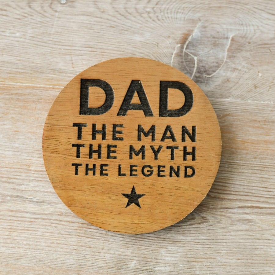 DAD WOODEN COASTER
