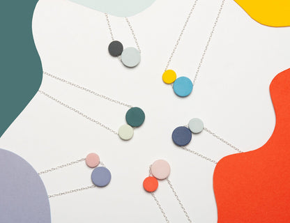GREY/LIGHT BLUE DOTTIE NECKLACE