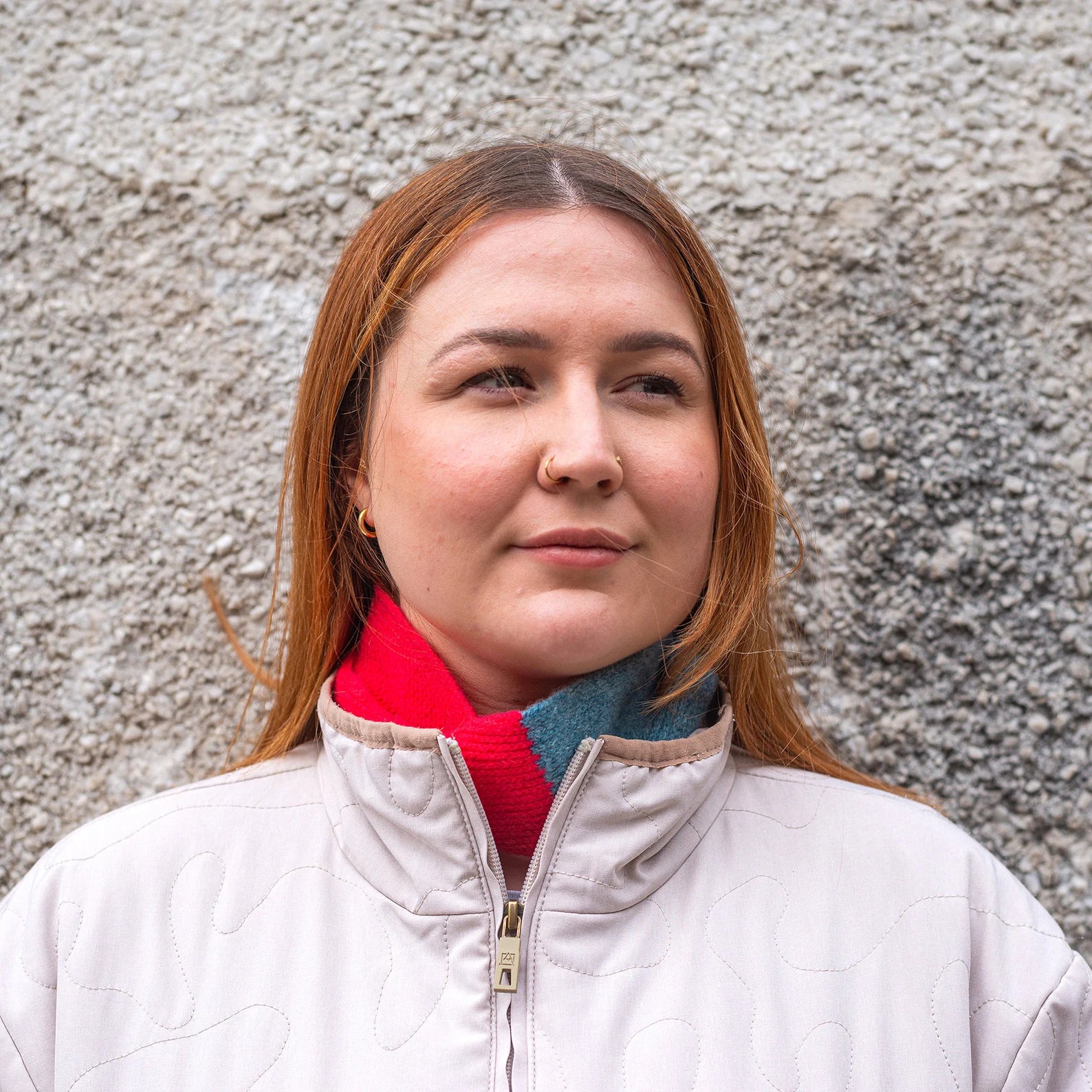 Double colour handmade Scottish lambswool headband by Lyndsey Currie that can also be worn as a neck warmer