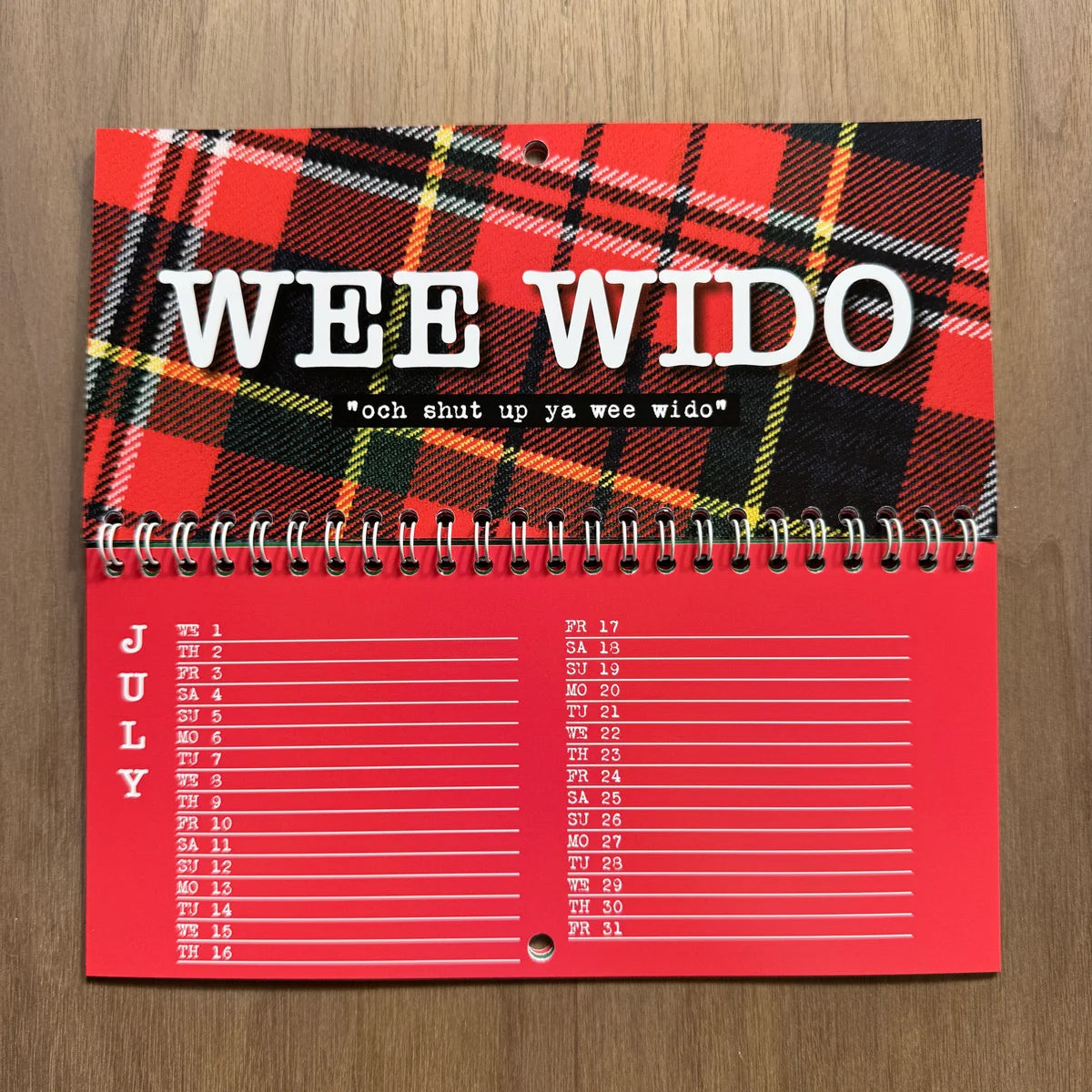 DL-sized 2026 Scottish Insult Calendar featuring bold Scots insults paired with colourful tartans.