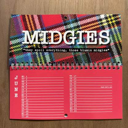 DL-sized Hiya Pal Scottish Banter 2026 calendar featuring colourful Scottish words, one per month.