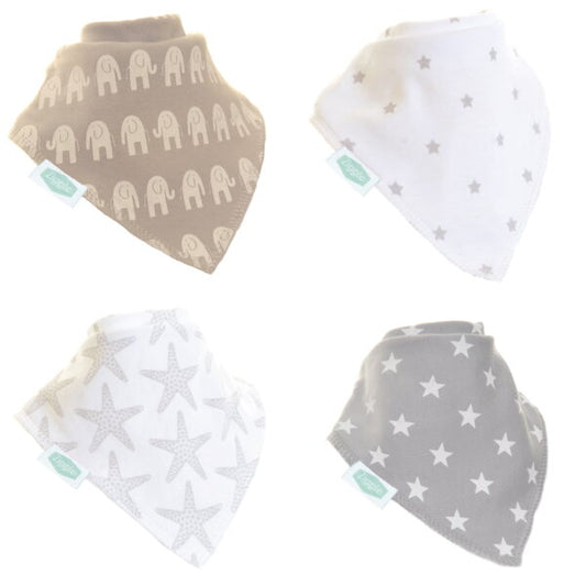 GREY AND WHITE DRIBBLE BIB SET