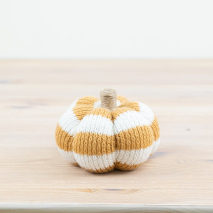 Striped fabric decorative pumpkin for autumn and Halloween home décor