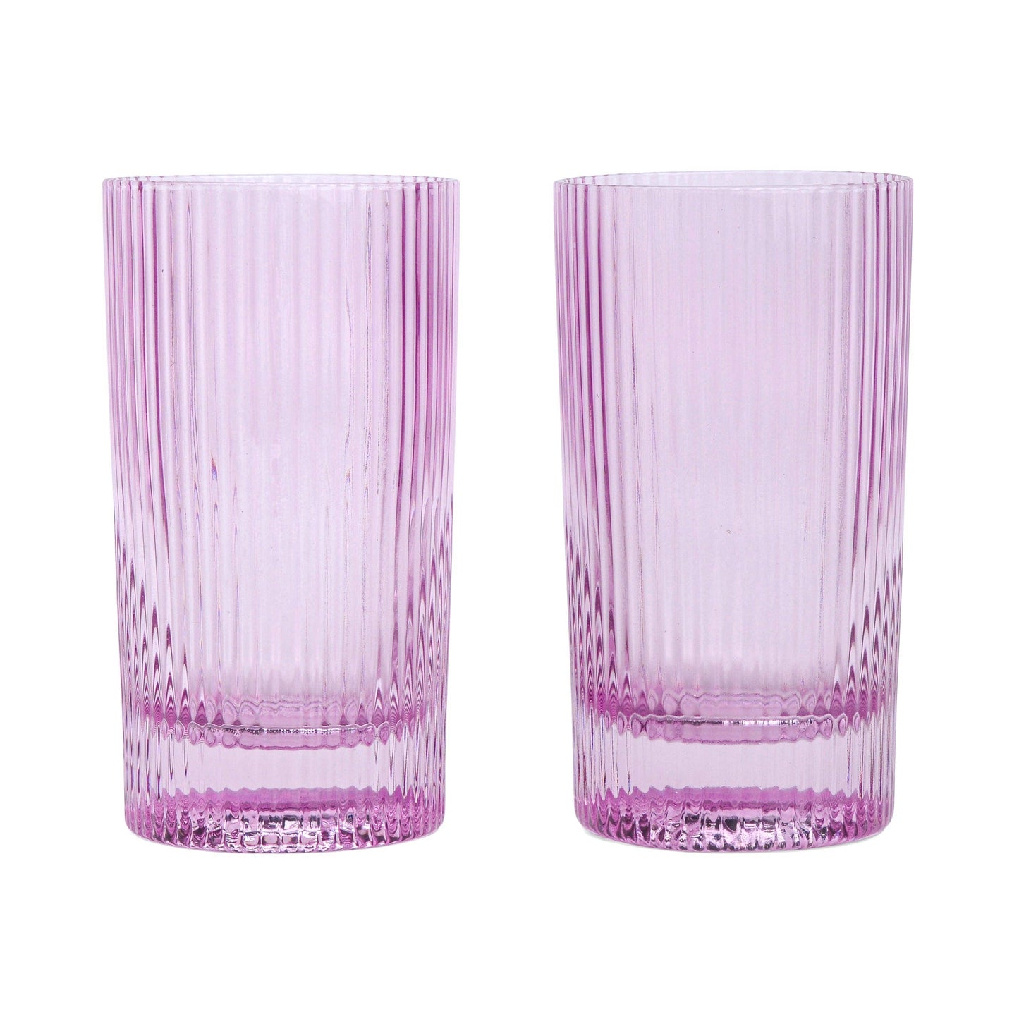 The Stella lilac highball glass set of 2 Designworks fluted glasses