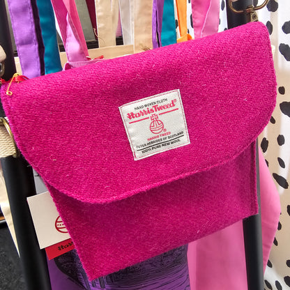 Harris Tweed crossbody bag handmade in Scotland with adjustable strap