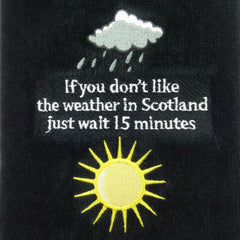 EMBROIDERED SCOTTISH WEATHER GOLF TOWEL