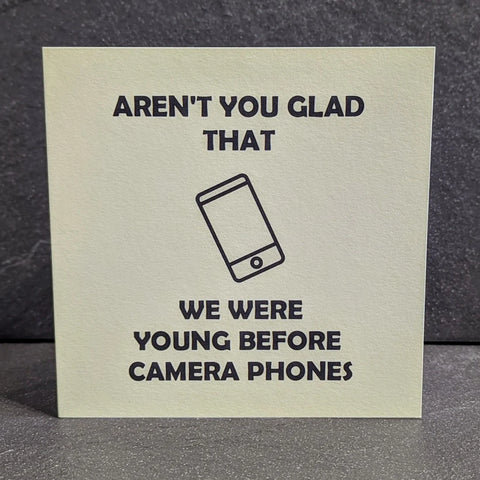 HAPPY BIRTHDAY YOUNG BEFORE CAMERA PHONES CARD