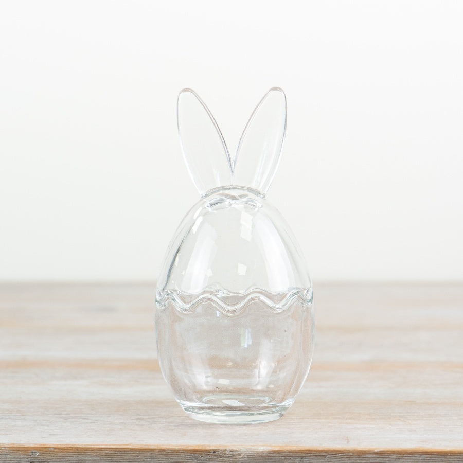 Glass Easter bunny storage jar for sweets and chocolates