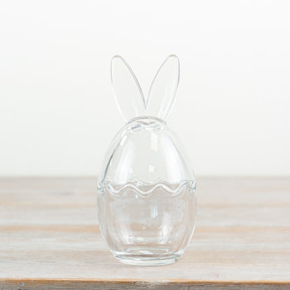 Glass Easter bunny storage jar for sweets and chocolates