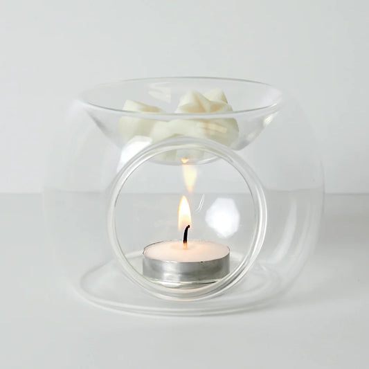 Clear borosilicate glass wax melt burner with gift box