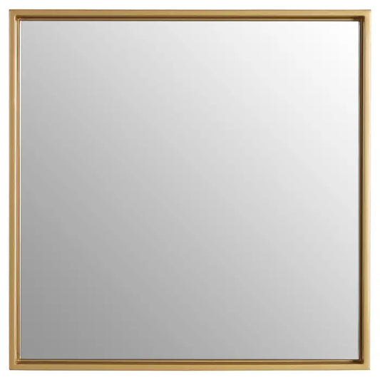 Gold framed square mirror 32cm minimalist wall mirror