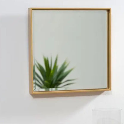 Gold framed square mirror 32cm minimalist wall mirror