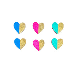 GOLD EDGE HEART STUDS