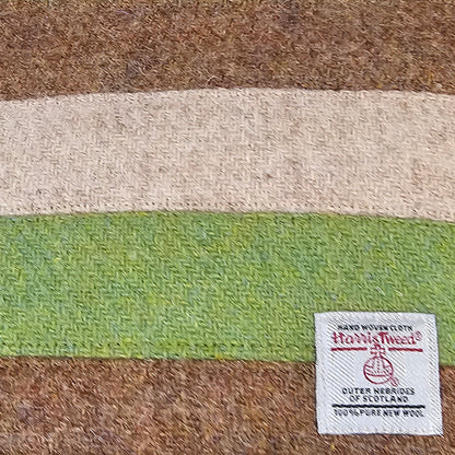 Loch + Loom striped Harris Tweed zipped make-up bag with coordinating solid Harris Tweed reverse