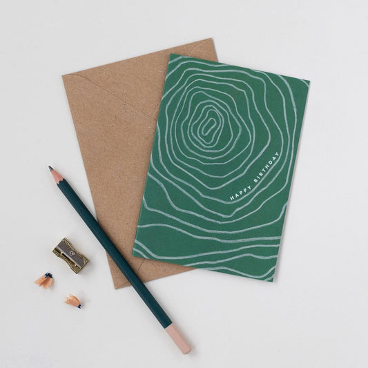 GREEN CONTOUR BIRTHDAY CARD