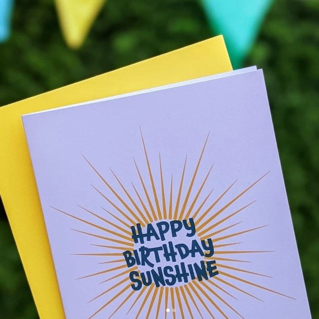 Happy Birthday Sunshine card with Scottish humour, blank inside, designed and printed in Edinburgh