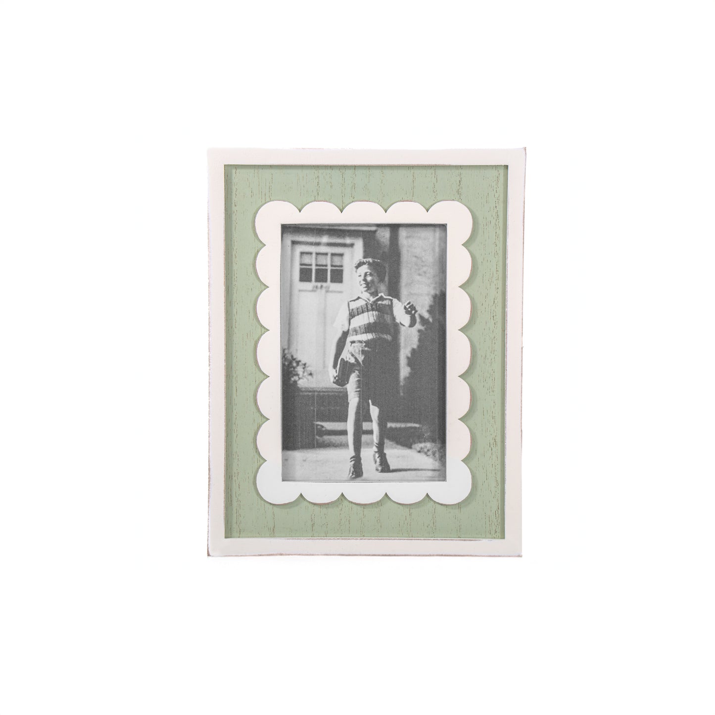 SCALLOPED GREEN PHOTO FRAME