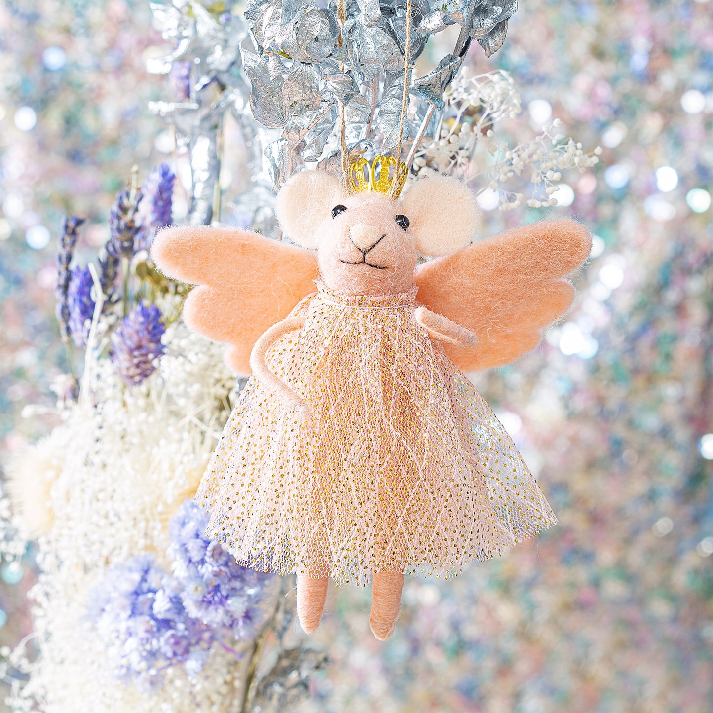 PINK PRINCESS FAIRY MOUSE DECORATION