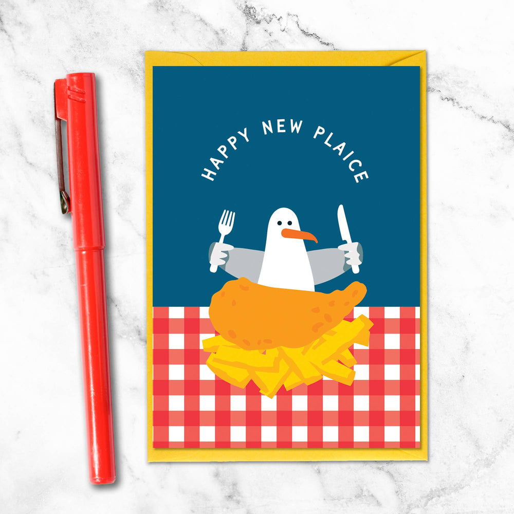HAPPY NEW PLAICE CARD