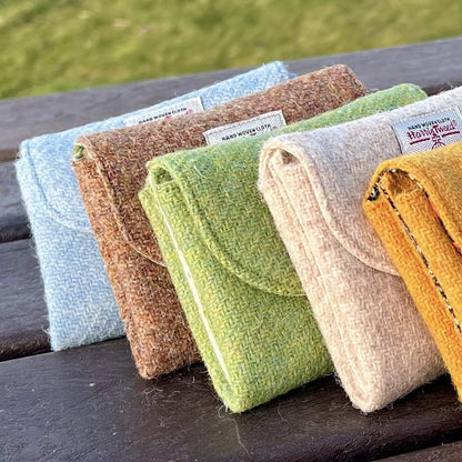 Harris Tweed coin purses with compartments handmade soft pouch