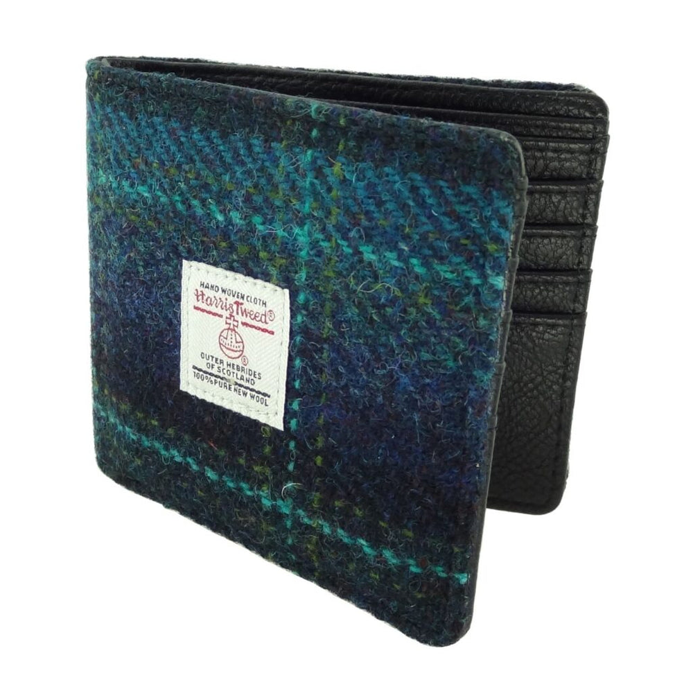 HARRIS TWEED - GENTS WALLET - BLUE/TURQUOISE