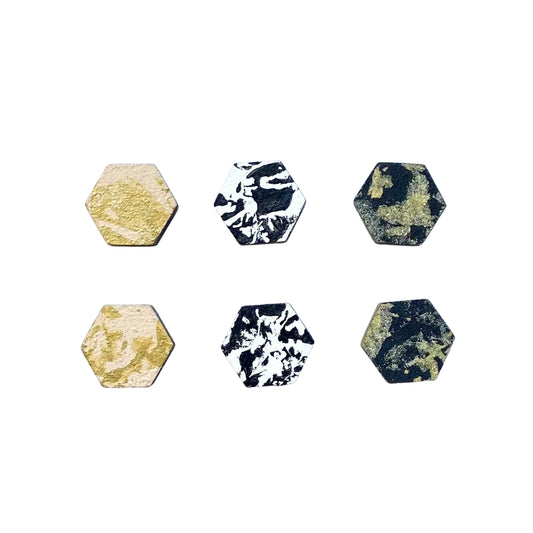 HEXAGON TEXTURED MINI STUDS