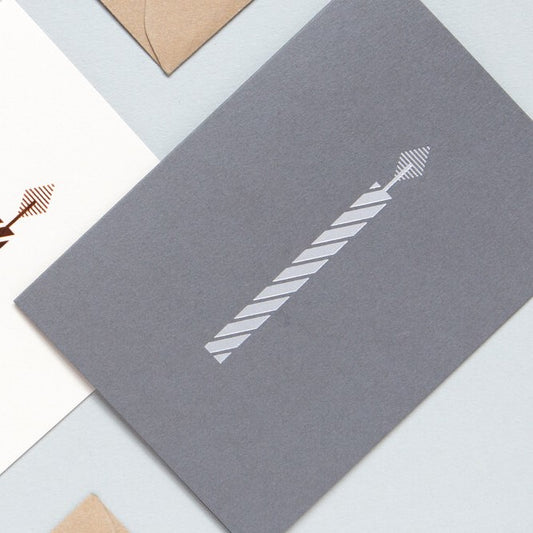 CANDLE PRINT CARD - GREY