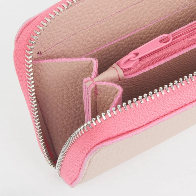 Goodeehoo vegan zip around purse soft grain PU wallet with card slots