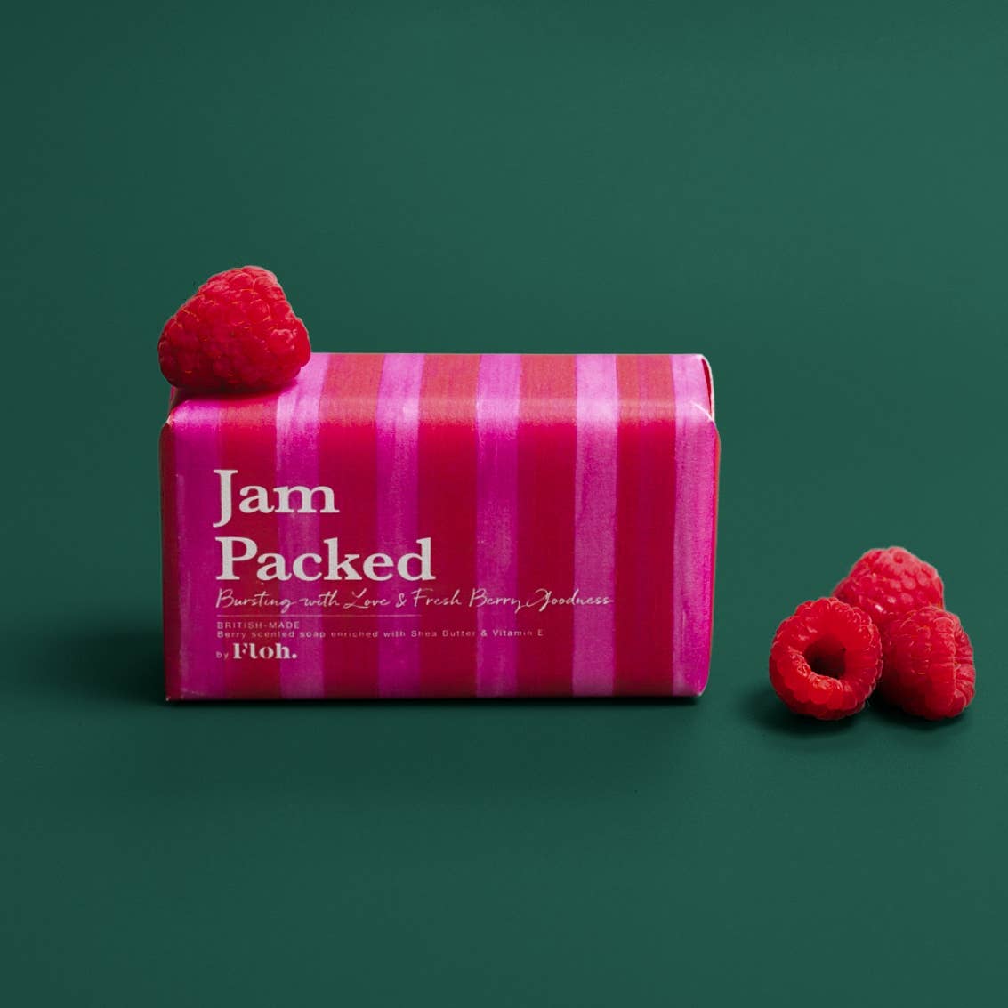 Jam Packed luxury soap bar 190g shea butter vegan friendly red berries vanilla