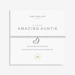A LITTLE 'AMAZING AUNTIE' SILVER BRACELET