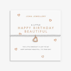 A LITTLE 'HAPPY BIRTHDAY BEAUTIFUL' SILVER BRACELET