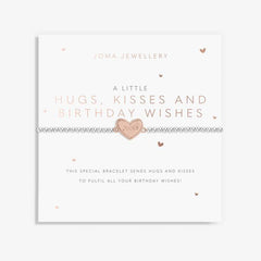 A LITTLE 'HUGS, KISSES AND BIRTHDAY WISHES' SILVER BRACELET
