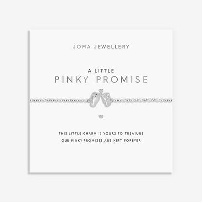 Joma Jewellery 'A Little Pinky Promise' silver plated stretch bracelet with charm and gift box