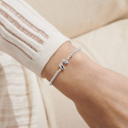 Joma Jewellery 'A Little Pinky Promise' silver plated stretch bracelet with charm and gift box