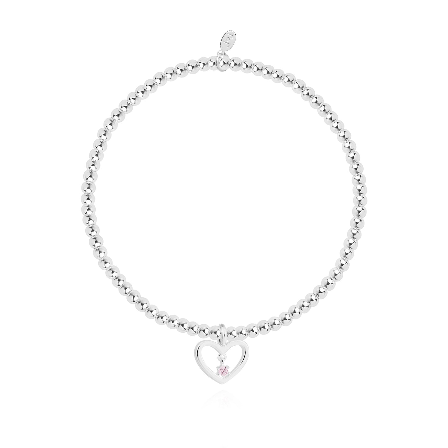Silver plated 'True Friend' Joma Jewellery heart charm bracelet.