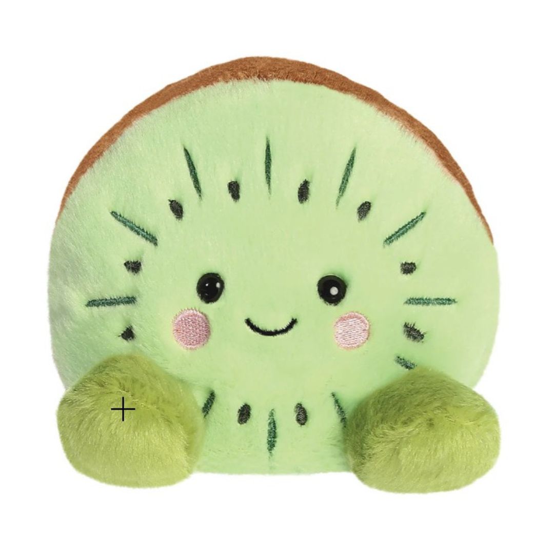 Palm Pal Plush happy face toy green kiwi fruit