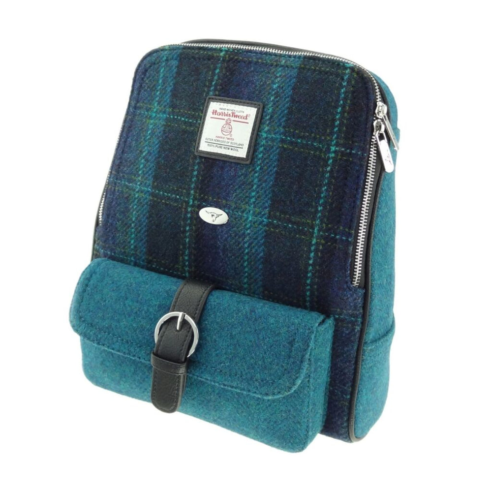 HARRIS TWEED - BACKPACK - BLUE/TURQ