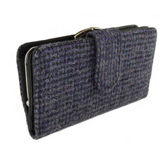 HARRIS TWEED - LONG PURSE - PURPLE CHECK