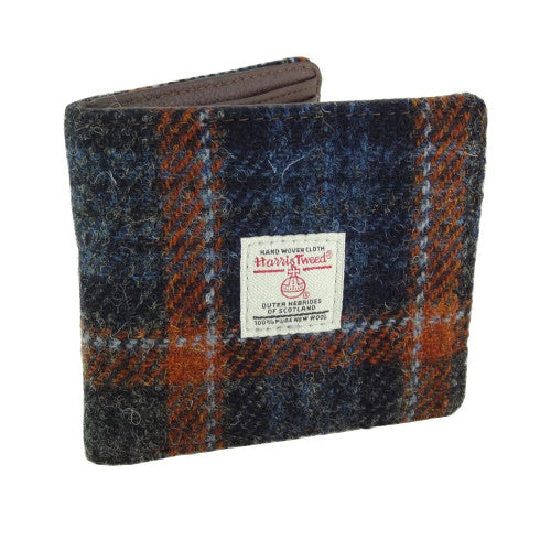 HARRIS TWEED - GENTS WALLET - GREY/RUST